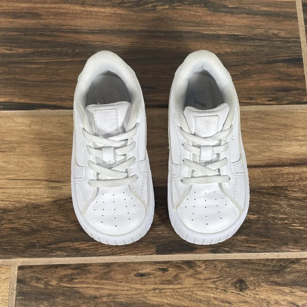 Puma Cali Star Toddler Boys Size 9C Shoes White Faux Leather Slip On Sneakers